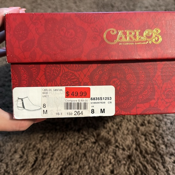 Women’s Size 8 Carlos Santana Brie Grey Bootie - Picture 3 of 10